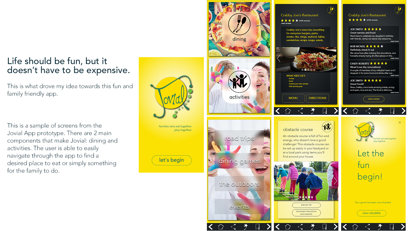Jovial App Wireframes